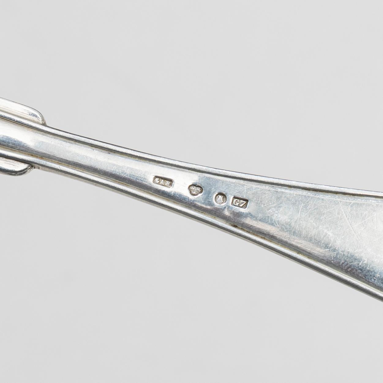 29 pieces of silver cutlery, including Chippendale and Svensk Spets, GAB among others, 20th century.