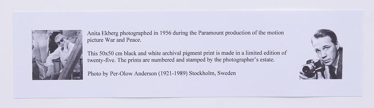 Per-Olow Anderson, "Anita Ekberg", 1956 during the Paramount production of "War and Peace".