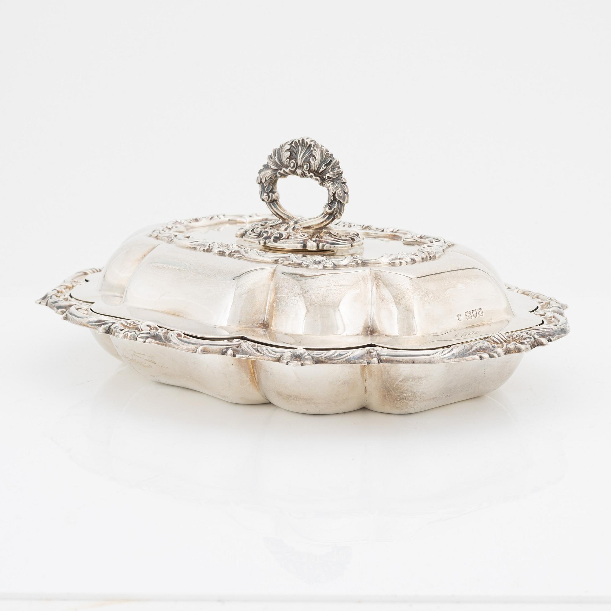 Thomas Bradbury & Sons, dubbelkarott, silver, London 1906.