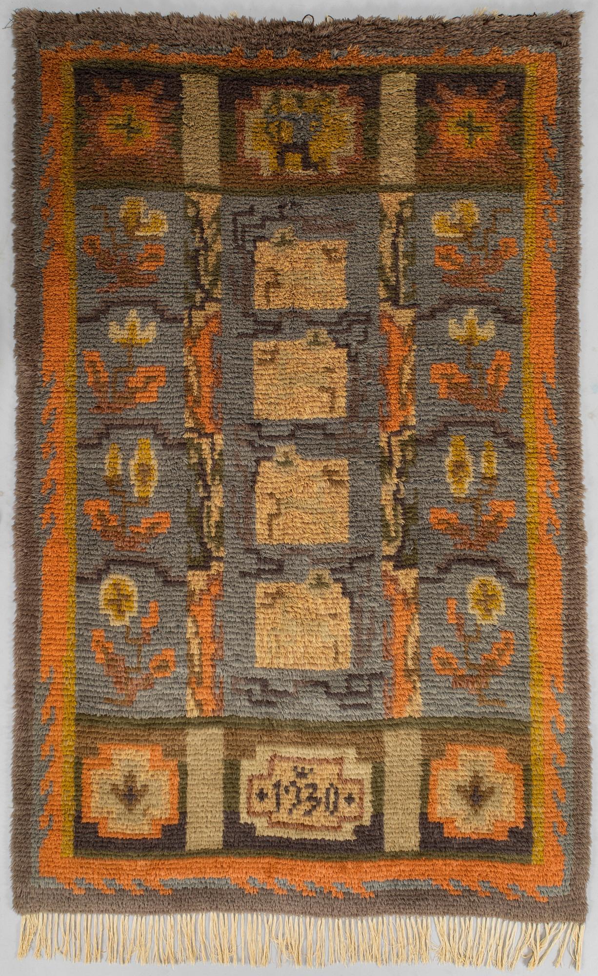 Rya, daterad 1930. Ca 185 x 115 cm.