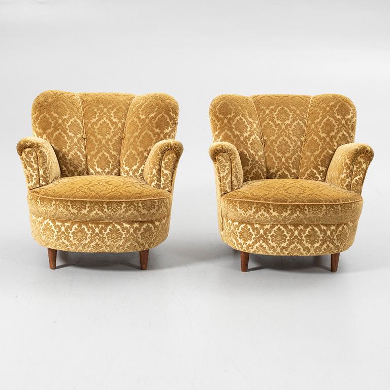 Armchairs, a pair, Swedish Modern, 1940s.