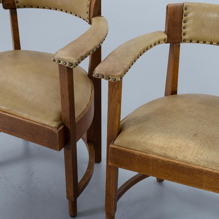 a pair of armchairs, first half of the 20th century,