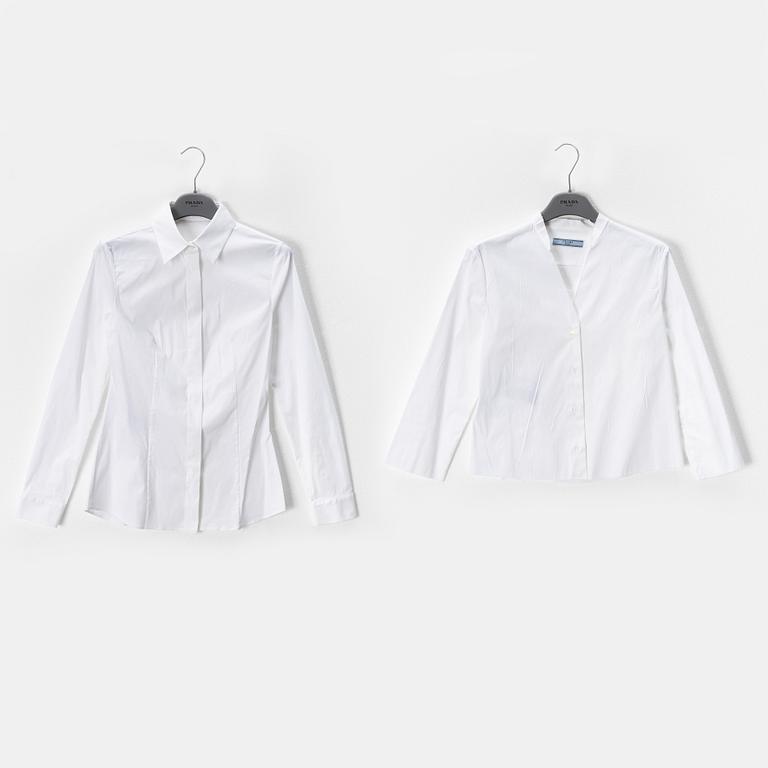 Prada, two white blouses, size 38.