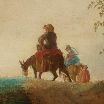 Philips Wouwerman Hans krets, Rastande figurer och hästar utanför värdshus.