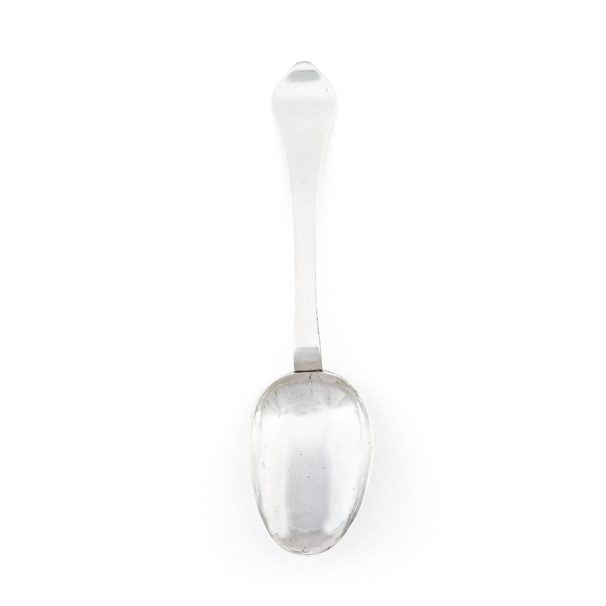 A Baroque silver spoon, mark of Adam Neuhof, Viborg, Denmark (1703-1723).