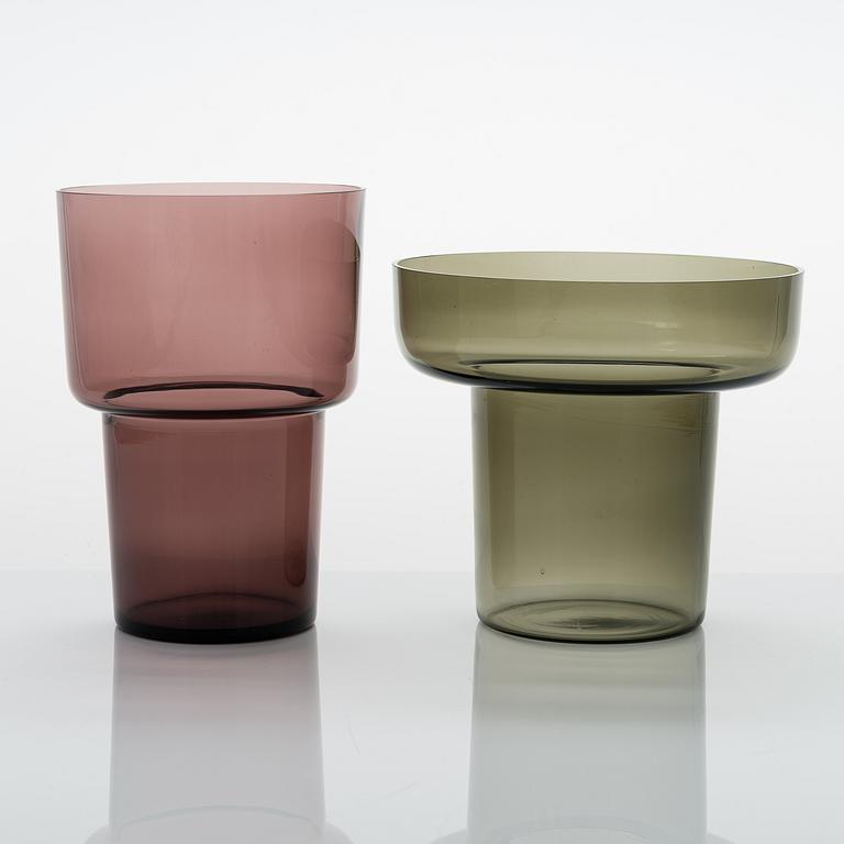 LISA JOHANSSON-PAPE, maljakoita, 7 kpl, Iittala 1960-luku.