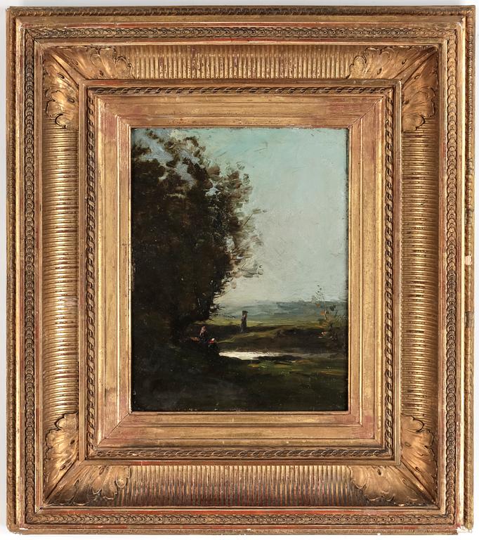 OKÄND KONSTNÄR 1800-TAL, Olja på pannå, ej signerad.