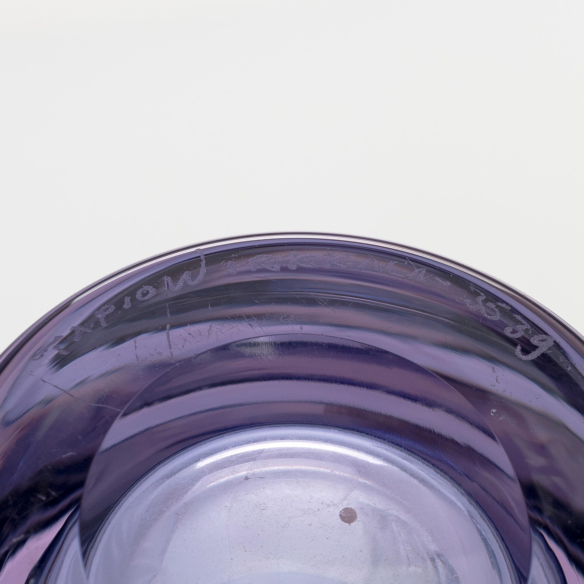 Tapio Wirkkala, konstglas, 3 st, signerade.