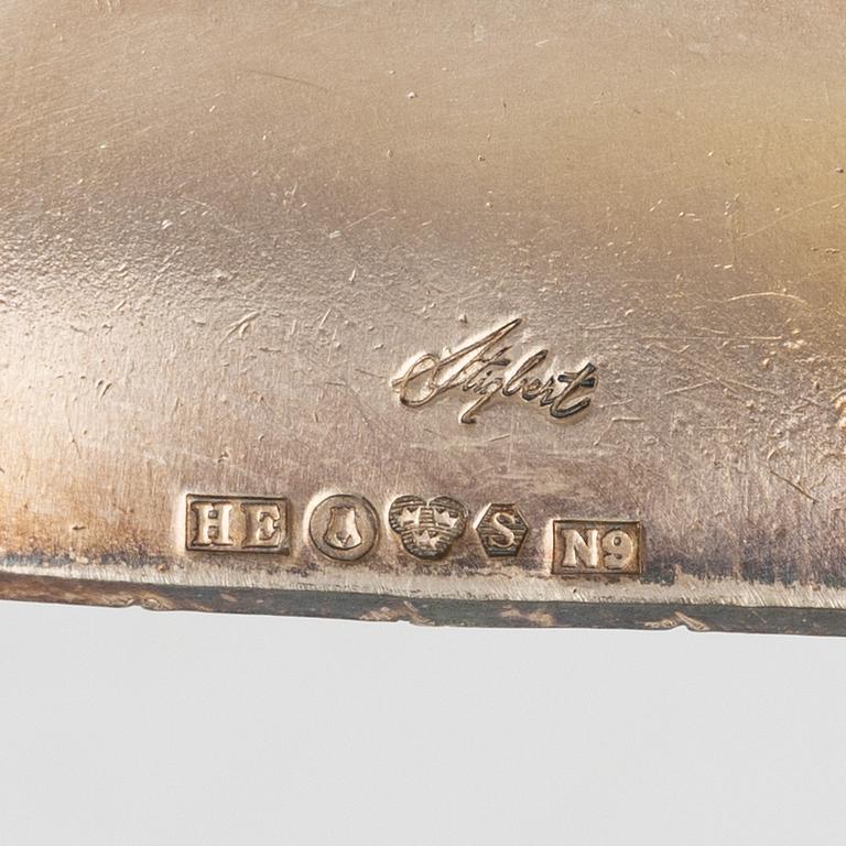 Silverföremål, 9 delar, bland annat Eric Råström, Råströms Silver- O Nysilverfabrik, Stockholm, 1955.