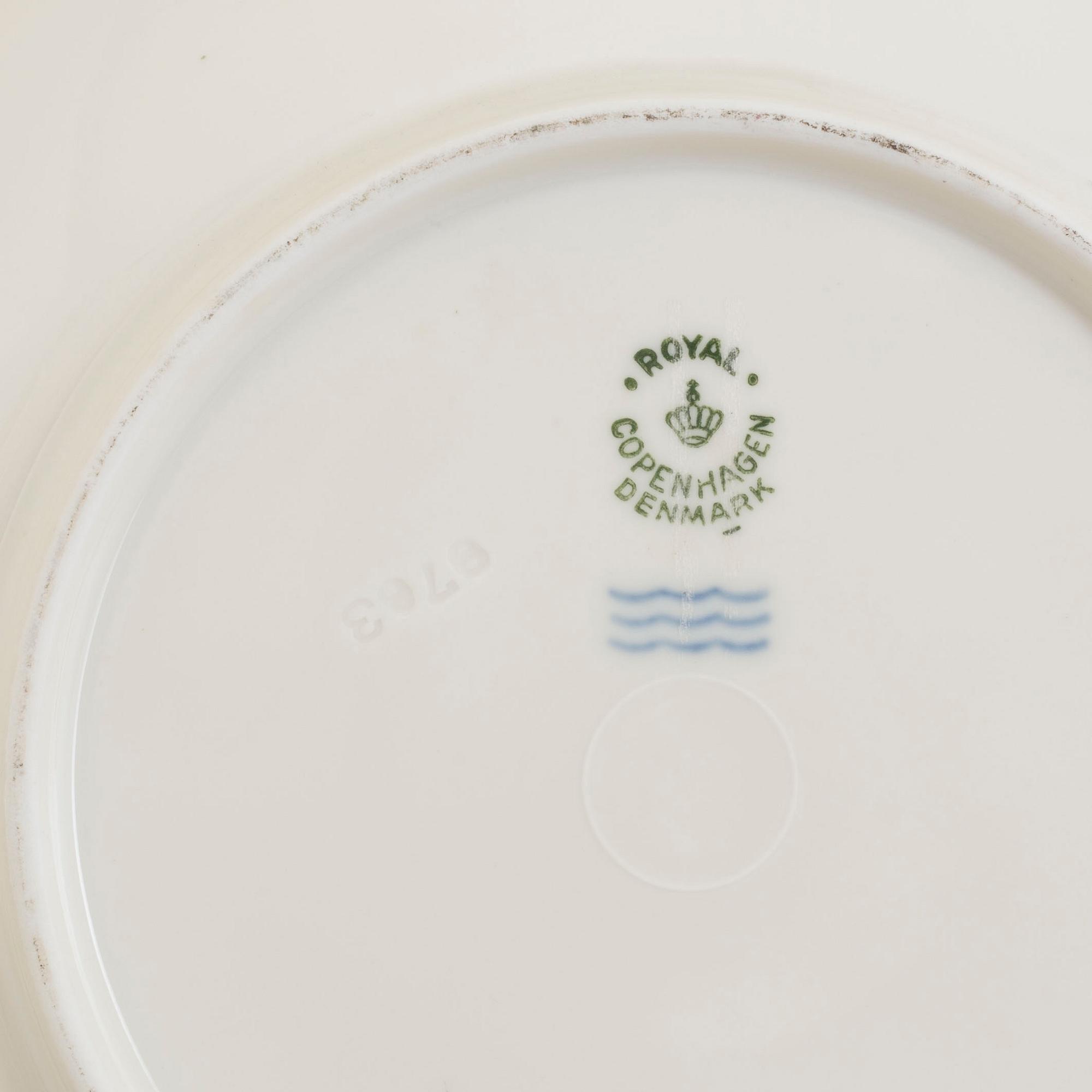 A Royal Copenhagen part service, 20th century (6 pieces).