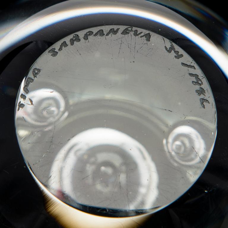 A 'Claritas' glass sculpture signed Timo Sarpaneva 34/1986.