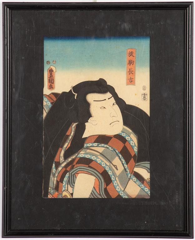 Utagawa Kunisada, Skådespelarporträtt som samuraj.