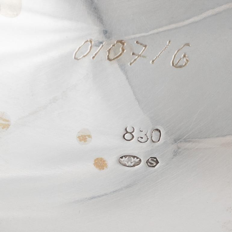 Kaffeservis, 3 delar, silver, rokokostil, svensk importstämpel.