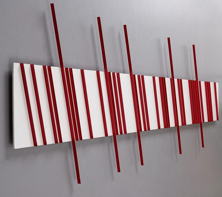 LARS-ERIK FALK, wall relief, wood and painted aluminum, signed Lars-Erik Falk and dated 1983.
