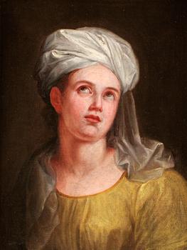 332. Jean-Baptiste Greuze Hans krets, Kvinna i orientalisk huvudbonad.
