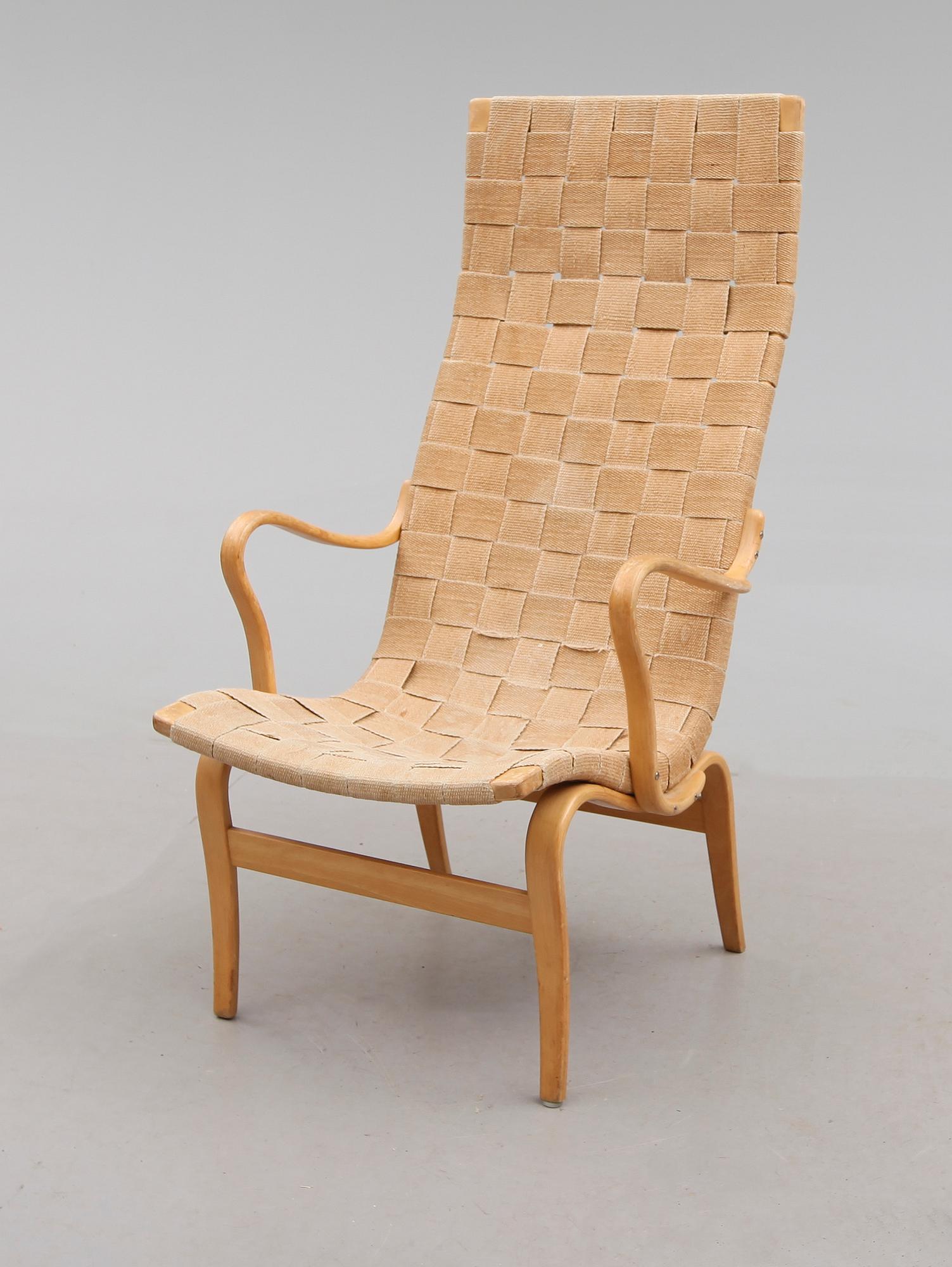 FÅTÖLJ, "Eva hög", Bruno Mathsson, 1983.