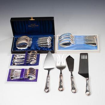 BESTICK, 28 st. silver, Chippendale, finska stämplar 1900-talets slut. Vikt tot. 1049 g.