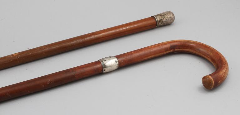 KÄPPAR, 5 st, trä och silverbeslag, 1900-talets första hälft.