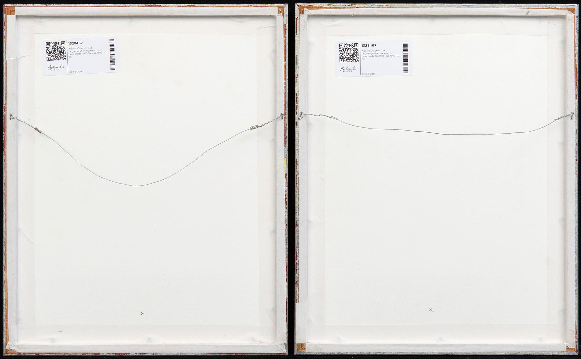 Anders Österlin, 2 st färgserigrafier, signerad och numrerade 126/150 resp 104/170.