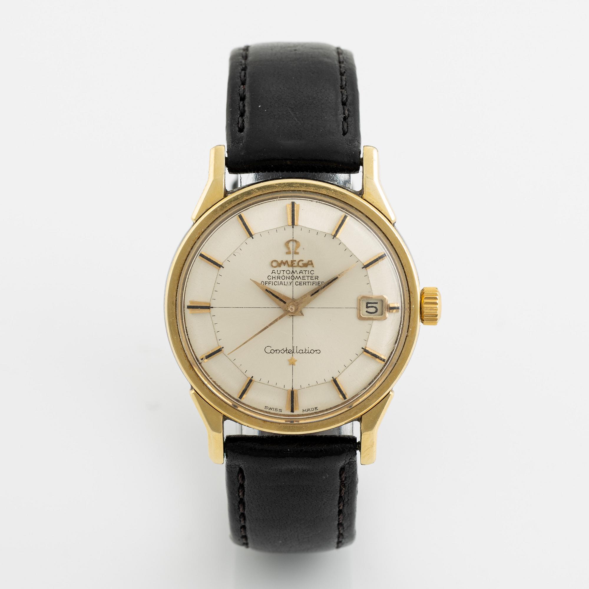 Omega, Constellation, Chronometer, "Pie-Pan", wristwatch, 34 mm.