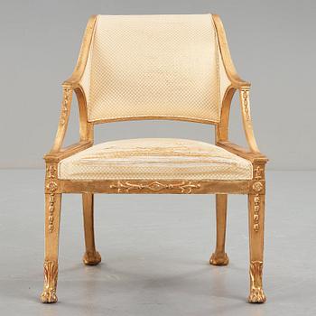 A Swedish Royal late Gustavian armchair, early 19th century.