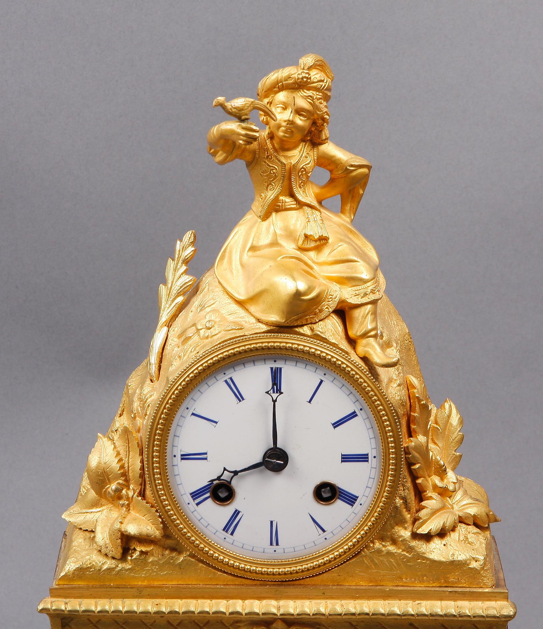 BORDSPENDYL, mässing, nyrokoko, 1800-talets mitt.