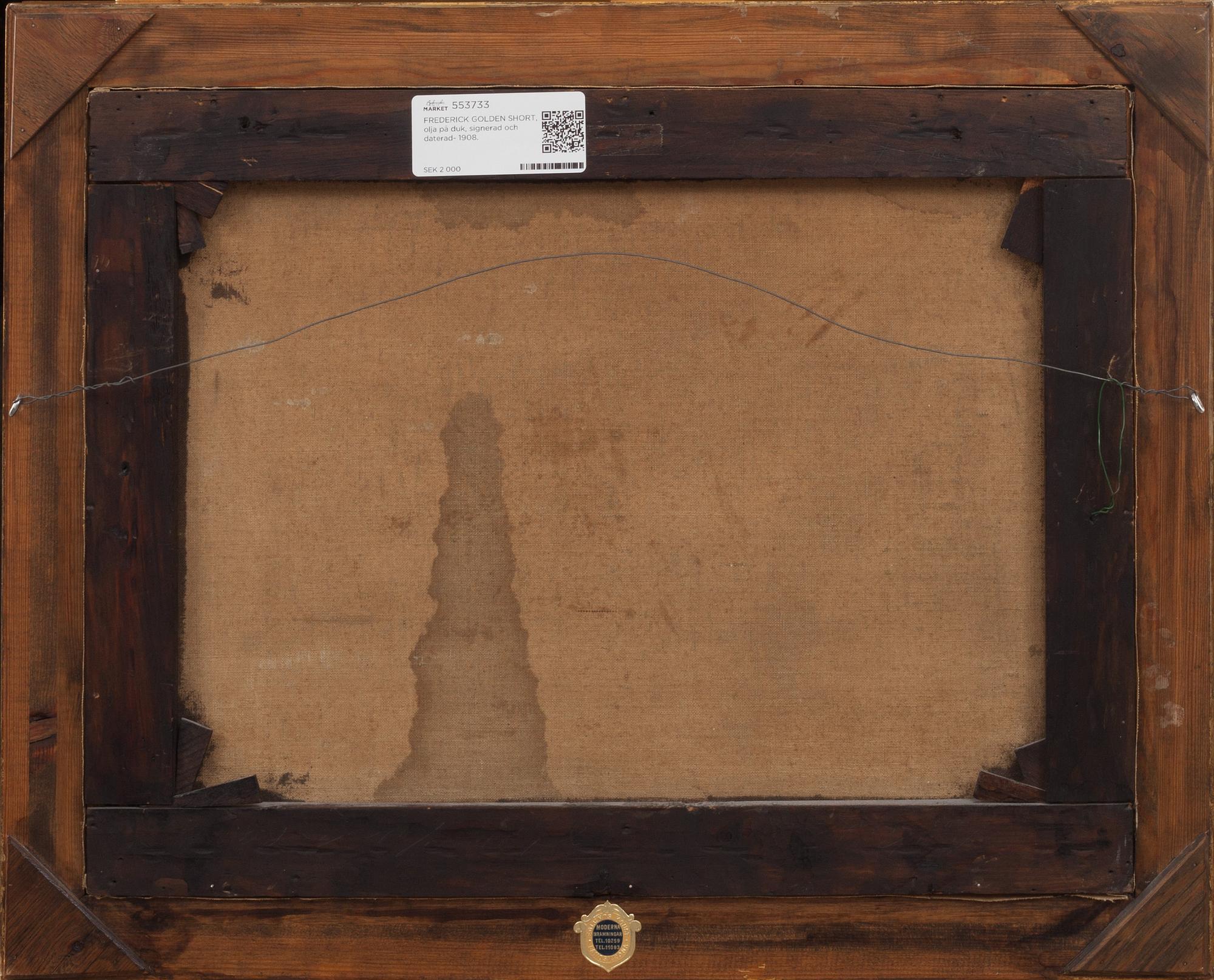 FREDERICK GOLDEN SHORT, olja på duk, signerad och daterad- 1908.