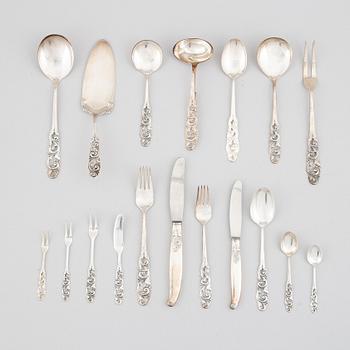 A 112-piece silver cutlery service, Norway, mid-20th century.