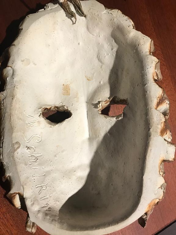 Michael Schilkin, väggskulptur / mask, Arabia, Finland 1930-50-tal.