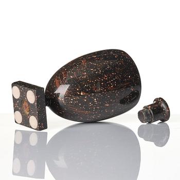 A late Gustavian 'Rännås' porphyry urn, early 19th century,