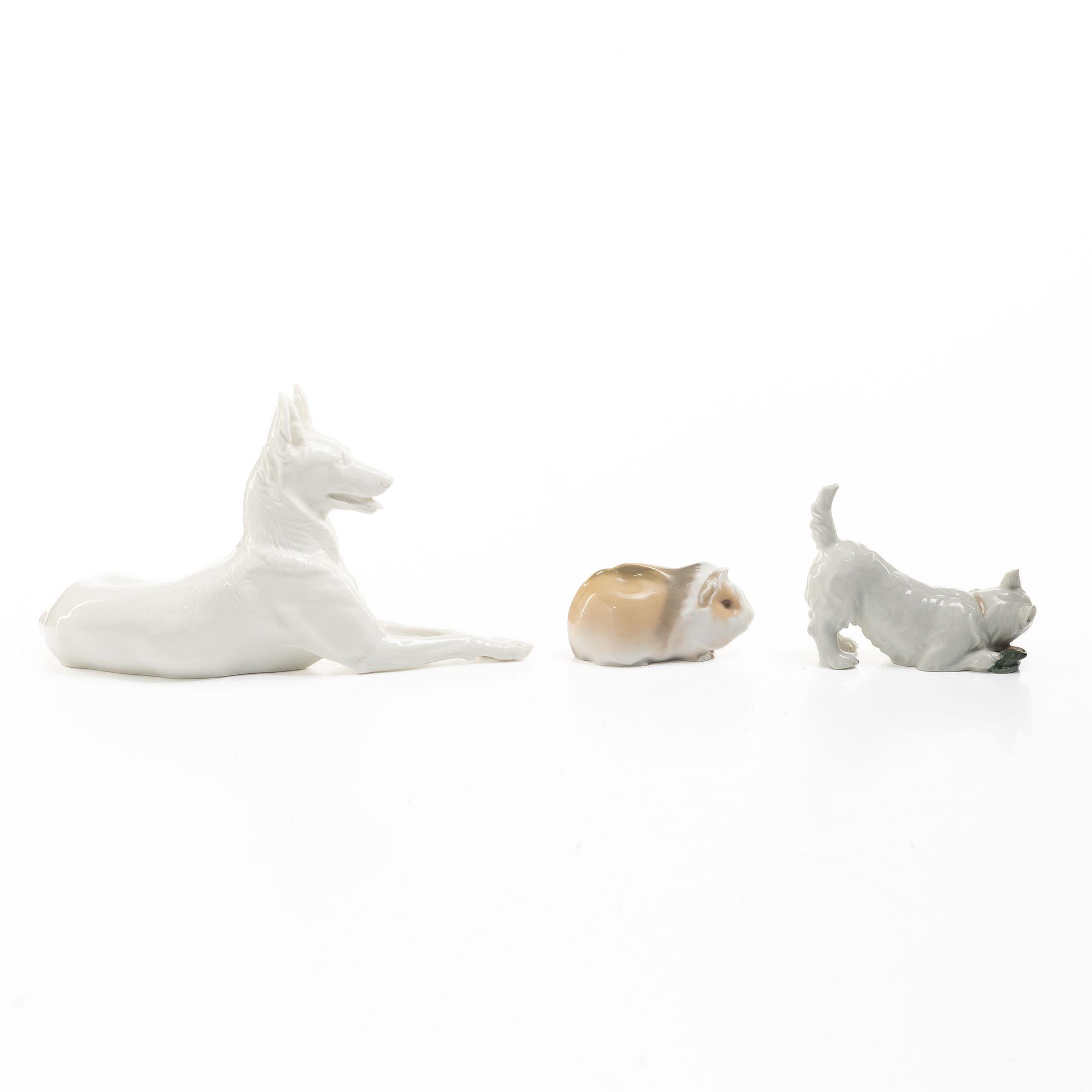 Royal Copenhagen, Figurines, 3 pcs, porcelain, Kärner/Bing & Grøndahl.