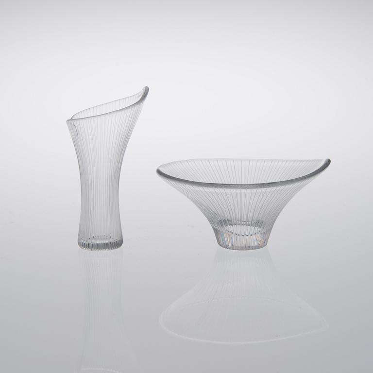 TAPIO WIRKKALA, KONSTGLAS, 2 st, signerade. Iittala. -54.