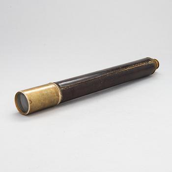 A brass tube binocular, 19th century.