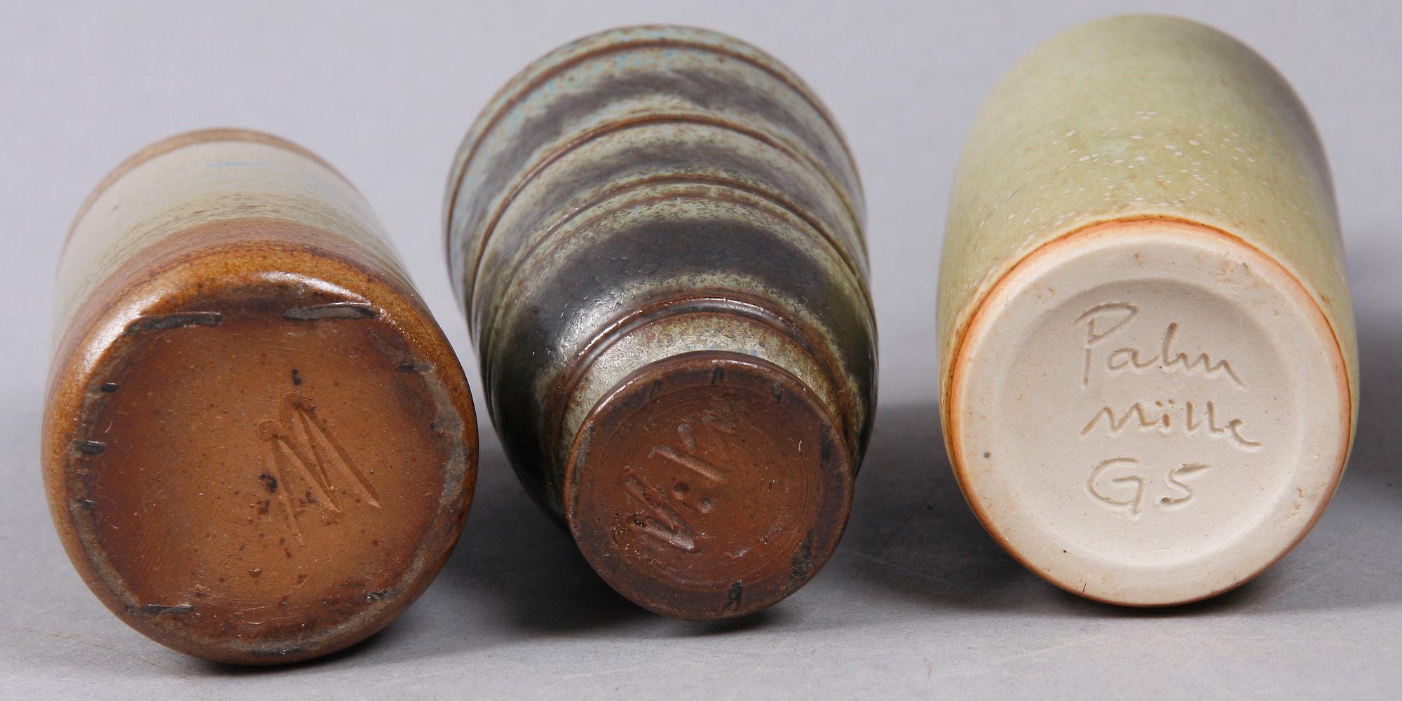 MINIATYRER, 5 st, stengods. Bla Sven Weisfeldt, Gustavsberg och Rolf Palm, Mölle.