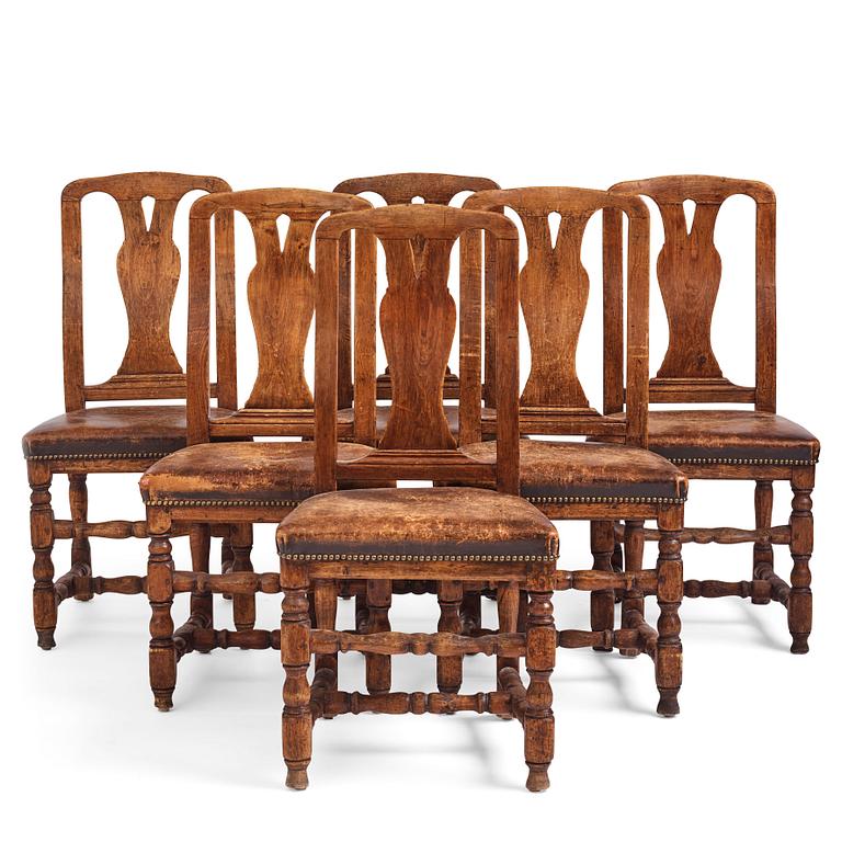 A set of six late Baroque chairs by A. Thunberg (master 1768).