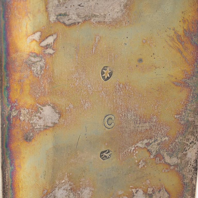 Skrin, bägare samt gräddkanna, silver, bl a GAB, Stockholm 1935.