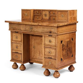 A Swedish Baroque 'knee-hole' writing desk, first part of the 18th century.