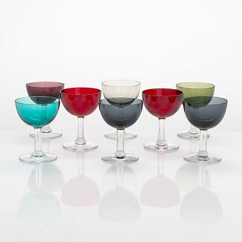 Saara Hopea, A set of eight liqueur glasses model 1125, Nuutajärvi, Finland.