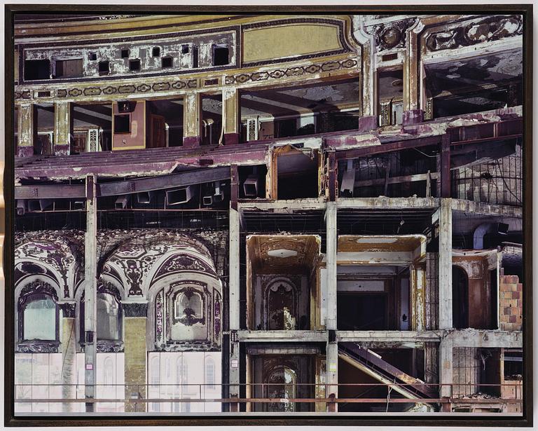 Yves Marchand & Romain Meffre, "Structure Cut, Michigan Theater, Detroit", 2007.