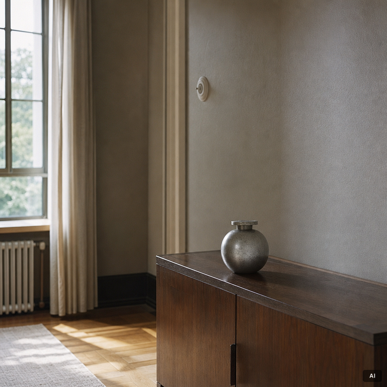 Sylvia Stave, Vase, pewter, model 5496, C.G. Hallberg, Stockholm, 1936.