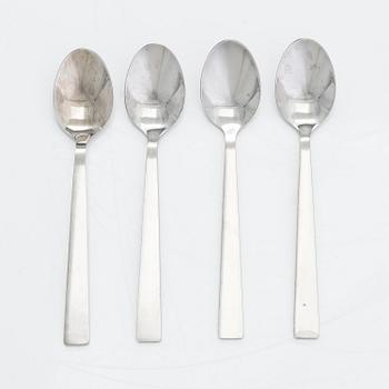 Beretl Gardberg, cutlery 56 pcs, and a lidded bowl, stainless steel, Sorsakoski, Fiskars, latter half the 20th century.
