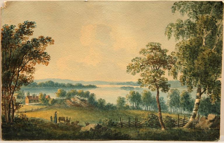 OKÄNDA KONSTNÄRER, akvareller, 4 st, 1800-tal.