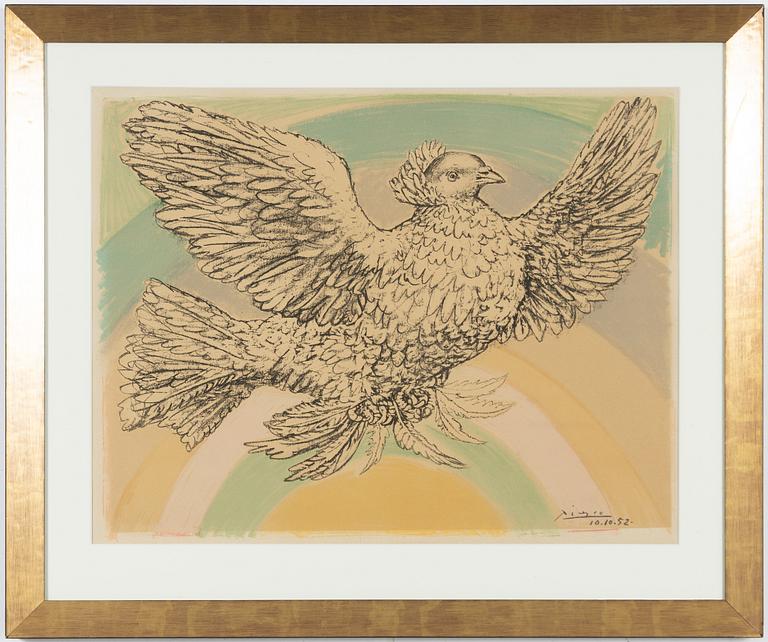 Pablo Picasso, "Colombe volant (À l'arc-en-ciel)".
