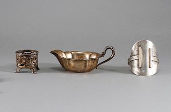 PARTI SILVER, 12 delar, bl a Danmark, 1900-talets första hälft/mitt, vikt 350 g.