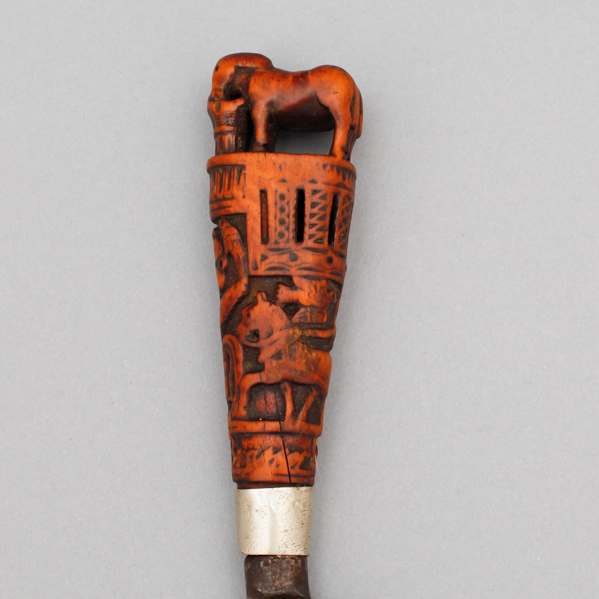 KNIV, allmoge, signerad och daterad 1870.