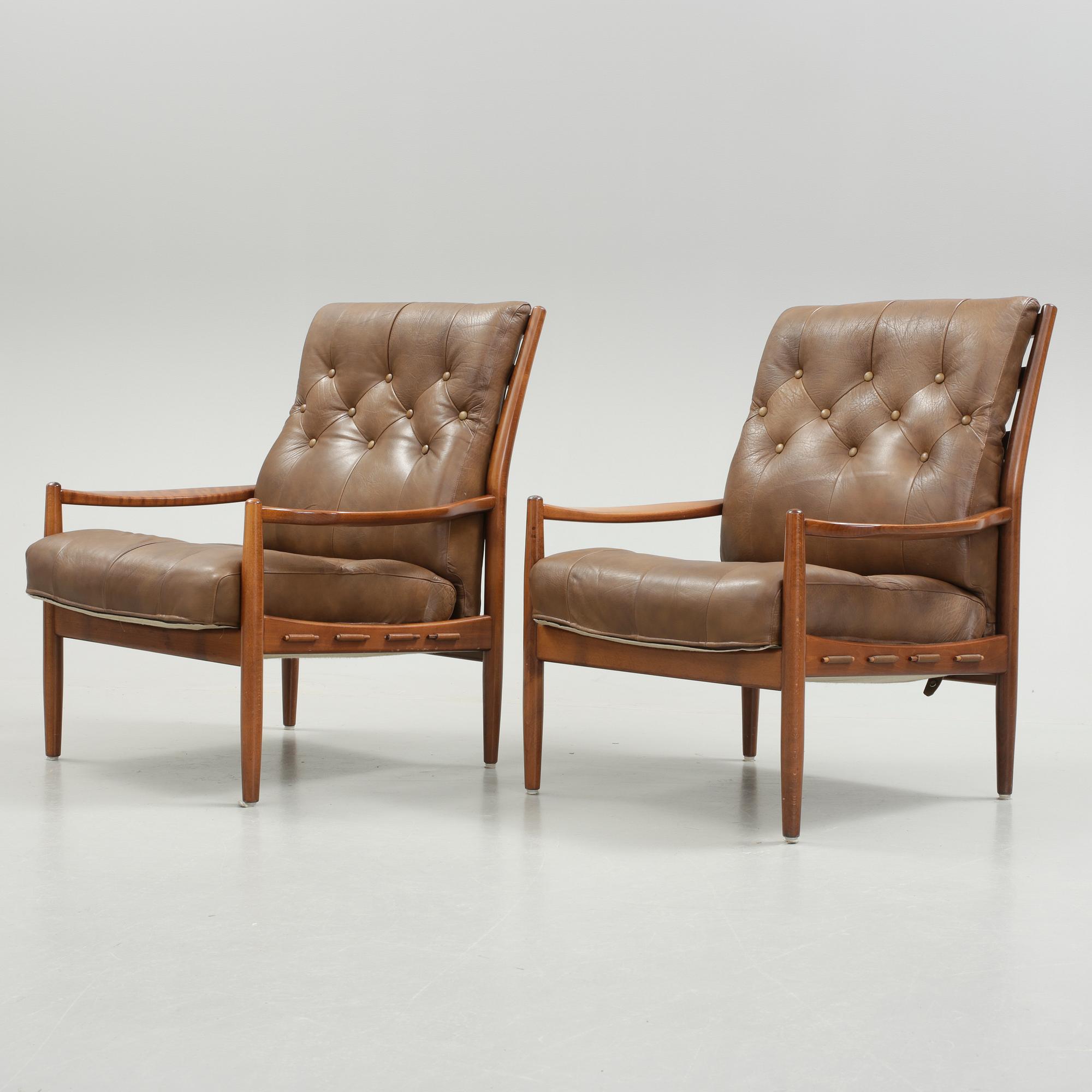 FÅTÖLJER, ett par, "Läckö hög", Ingemar Thillmark, OPE möbler.