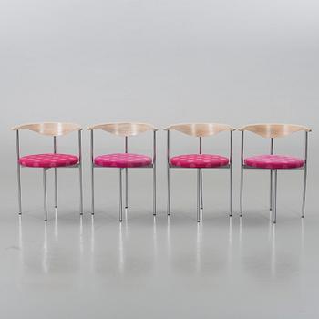 FREDRIK SIECK, a set of six chairs for Fritz Hansen Denmark later part of the 20th century.