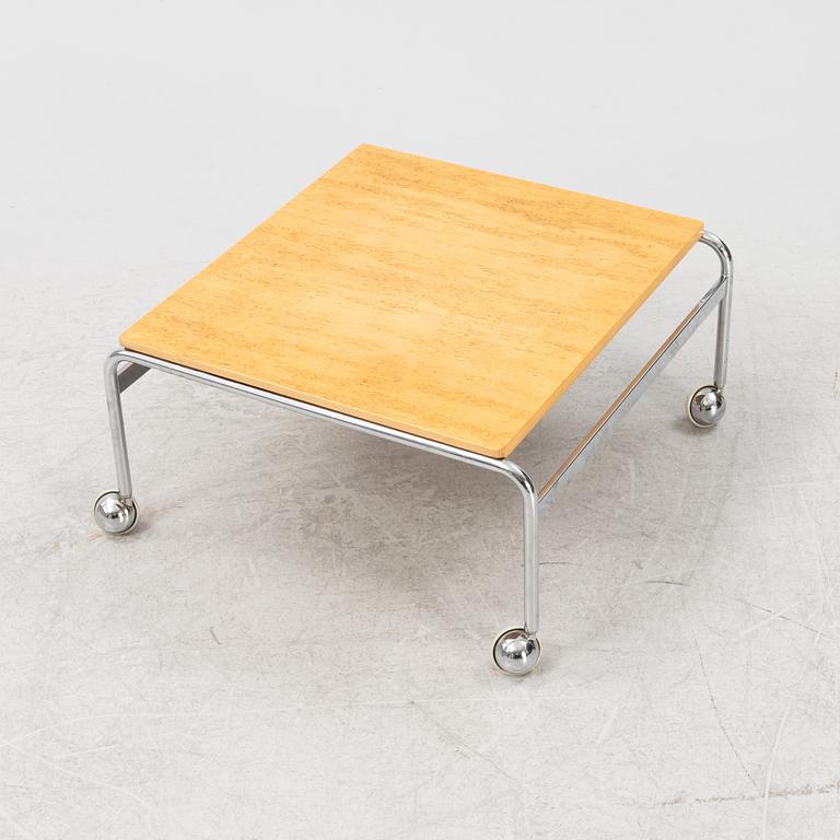 Bruno Mathsson, a birch and chrome 'Karin' coffee table.