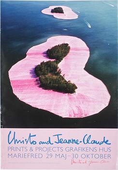 Christo & Jeanne-Claude · CHRISTO JAVACHEFF, utställningsaffisch, signerad av både Christo och dennes fru, Jeanne-Claude. 1983.