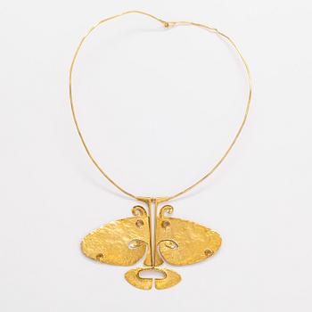 Tapio Wirkkala, Halsband "Kohuvud", 14K guld. Westerback, Helsingfors 1968.